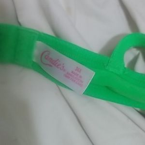 Brand New candies bra green with black polka dots